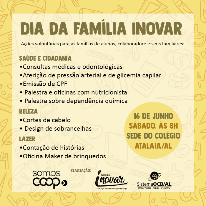 Colégio Inovar realiza Dia da Família com ações gratuitas