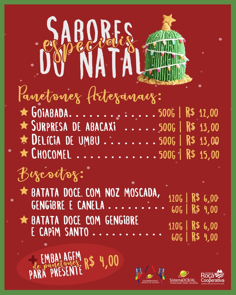 Cooperativas alagoanas lançam produtos de Natal