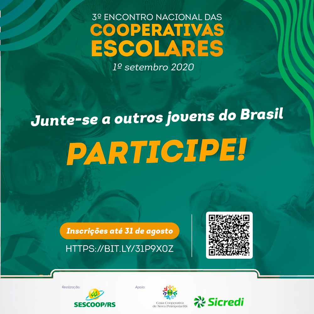 Inscrições para o 3º Encontro Nacional de Cooperativas Escolares estão abertas