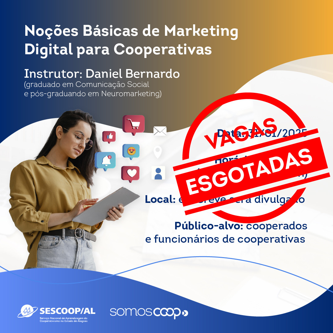Site esgotado Noções Básicas de Marketing Digital para Cooperativas 100